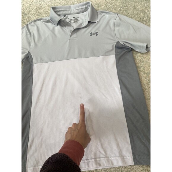 Lot of 3 Golf Polos Size Small PUMA Camo Blue Nike LIVESTRONG Under Armour - Picture 3 of 12